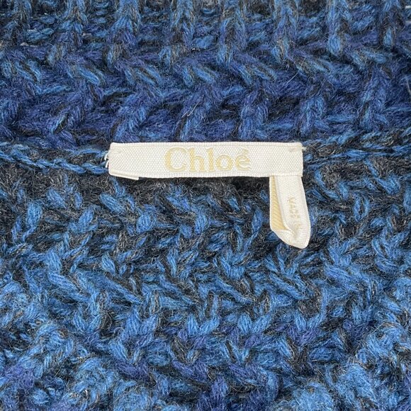 Chloe Blue / Grey Multi Degrade Cashmere Sweater - Picture 4 of 5